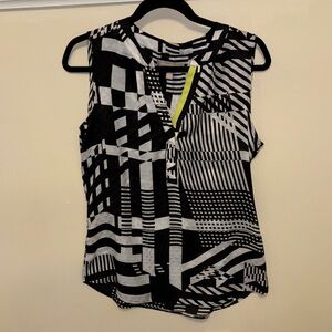 Banana Republic Black and White Patterned Blouse